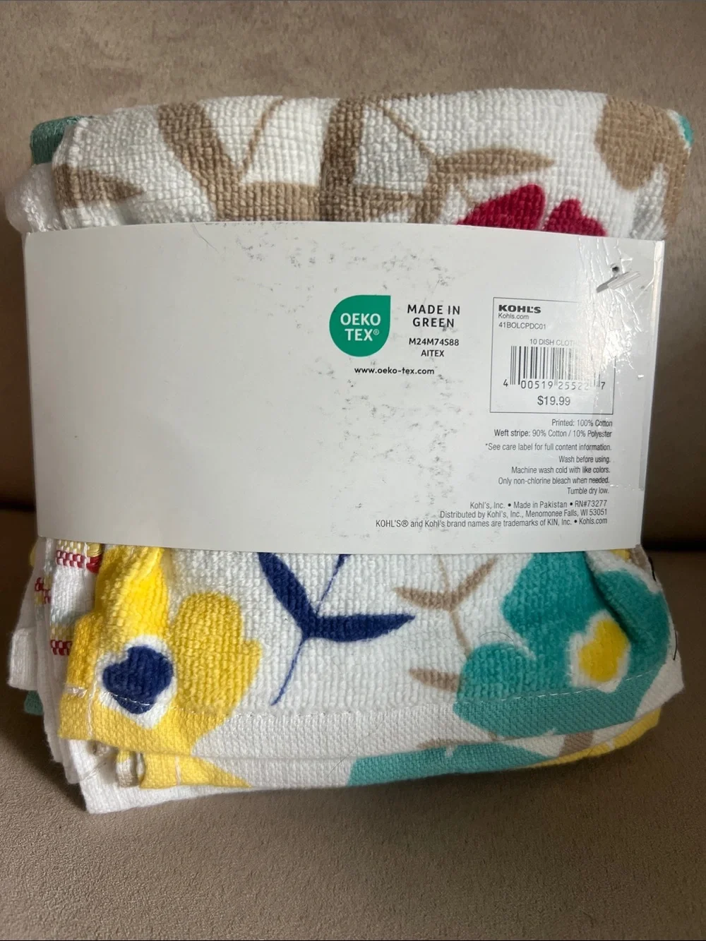 NEW The Big One Floral Dish Cloths - Set of 10